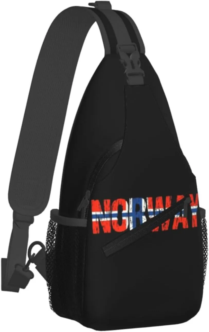 ASYG Norway Sling Bag Norway Flag Shoulder Bag Norway Crossbody Chest Daypack Casual Backpack Flag Bag for Norwegian