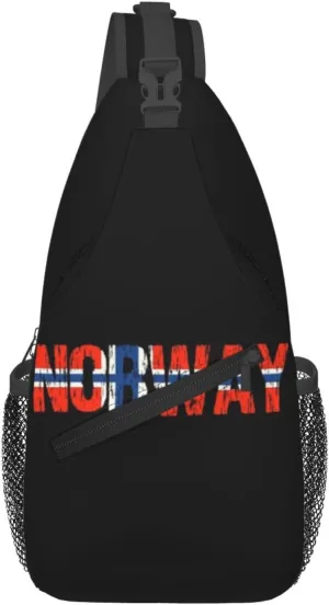 ASYG Norway Sling Bag Norway Flag Shoulder Bag Norway Crossbody Chest Daypack Casual Backpack Flag Bag for Norwegian