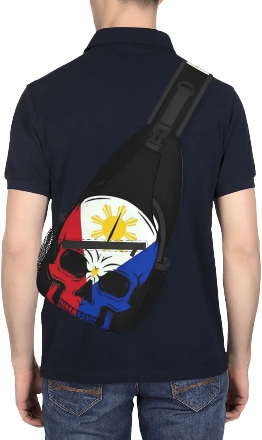 ASYG Philippine Sling Bag Philippine Flag Crossbody Chest Daypack Casual Backpack Filipino Shoulder Bag For Travel Picnic