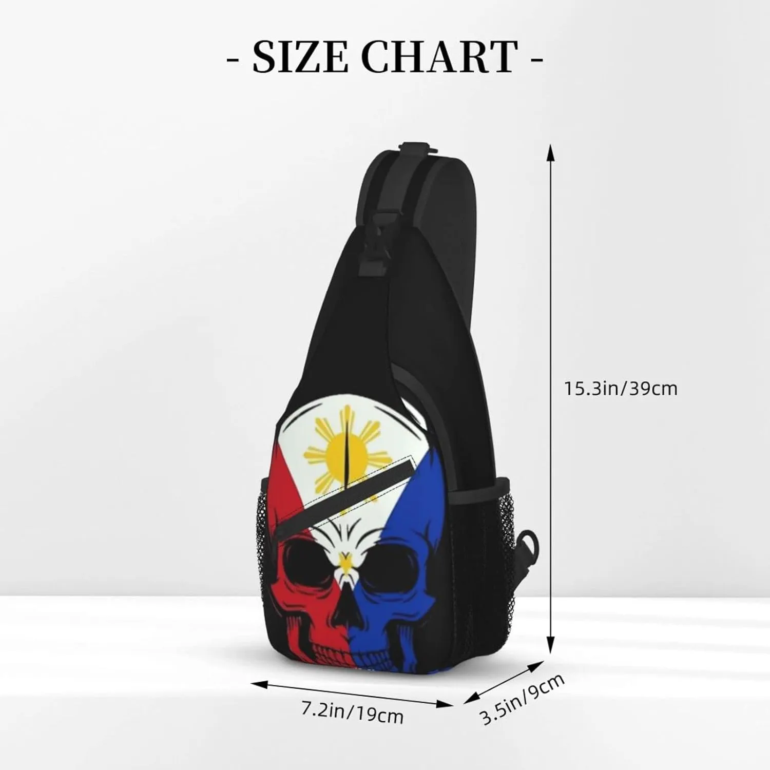 ASYG Philippine Sling Bag Philippine Flag Crossbody Chest Daypack Casual Backpack Filipino Shoulder Bag For Travel Picnic