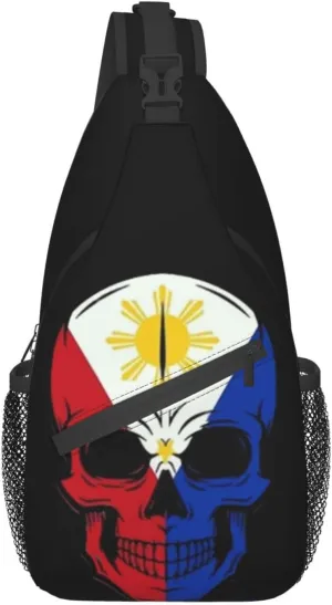 ASYG Philippine Sling Bag Philippine Flag Crossbody Chest Daypack Casual Backpack Filipino Shoulder Bag For Travel Picnic