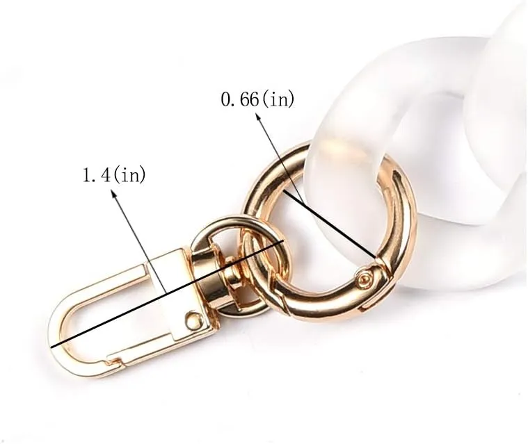 AUMEY Handbag Chain Straps Acrylic Purse Chain Strap Fashionable Replacement Purse Clutches Handles for Purse Handbags DIY Crafts, 15.7 inch of Each (02- White)