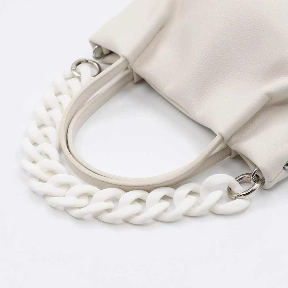 AUMEY Handbag Chain Straps Acrylic Purse Chain Strap Fashionable Replacement Purse Clutches Handles for Purse Handbags DIY Crafts, 15.7 inch of Each (02- White)