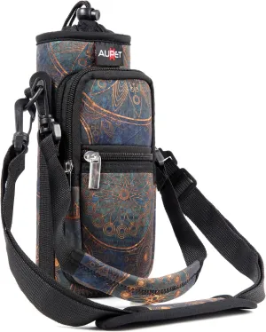 AUPET Water Bottle Sling Bag Sleeve Holder Carrier 25/32/40/64 oz,Insulated Crossbody Water Bottle Case Cover with Strap and Pockets for Men/Women Walking Hiking Camping
