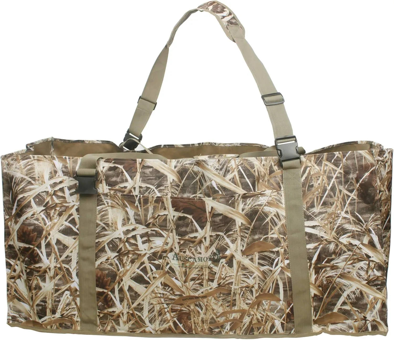 AUSCAMOTEK 12 Slot Duck Decoys Bag with Waterfowl Hunting Blind Camouflage Printing