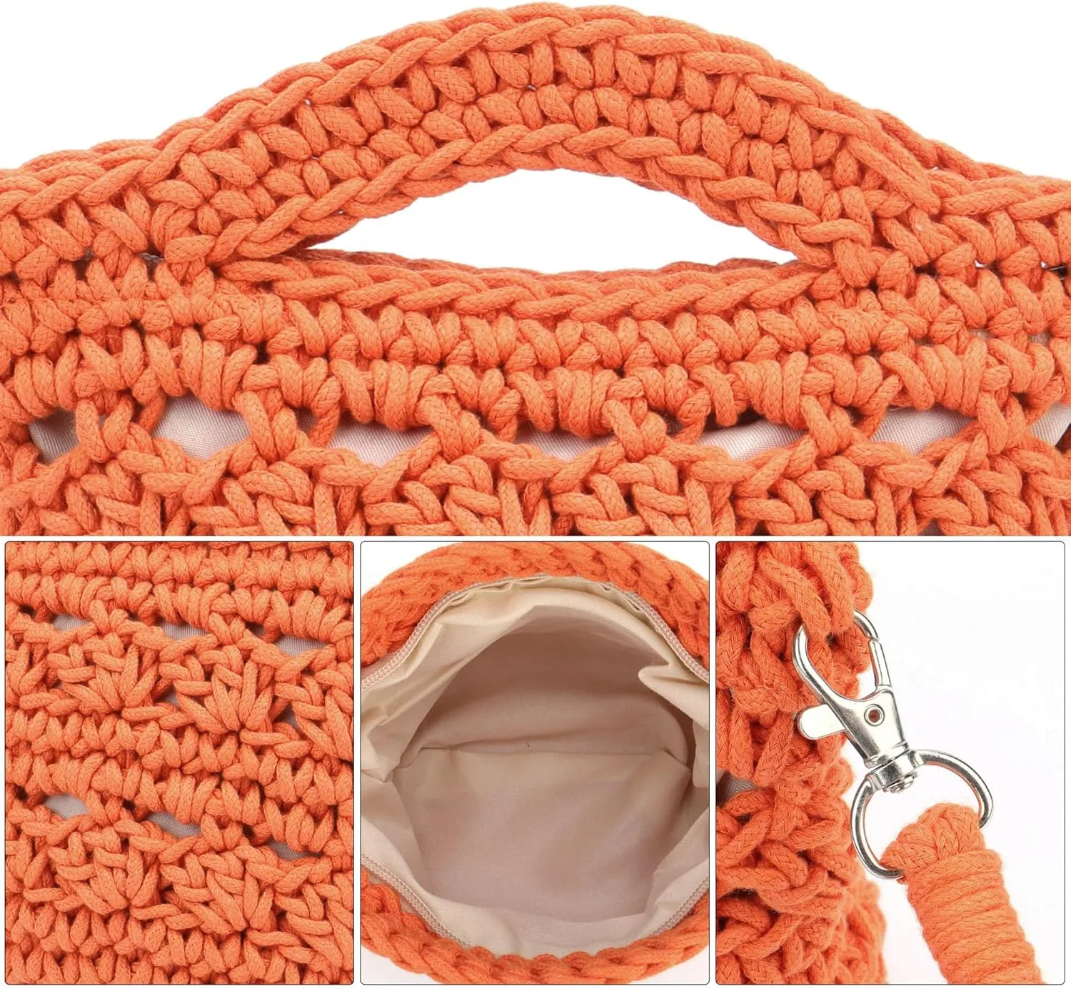 Ayliss Straw Crossbody Bag for Women Summer Knit Beach Bag Shoulder Handmade Crochet Crossbody Purse for Women Detachable
