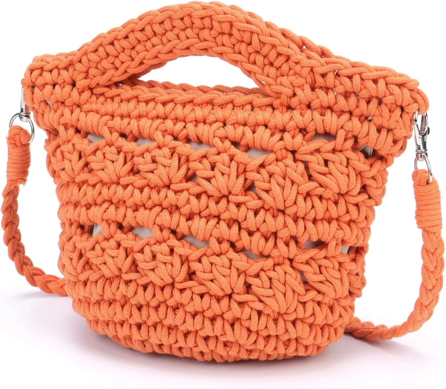 Ayliss Straw Crossbody Bag for Women Summer Knit Beach Bag Shoulder Handmade Crochet Crossbody Purse for Women Detachable