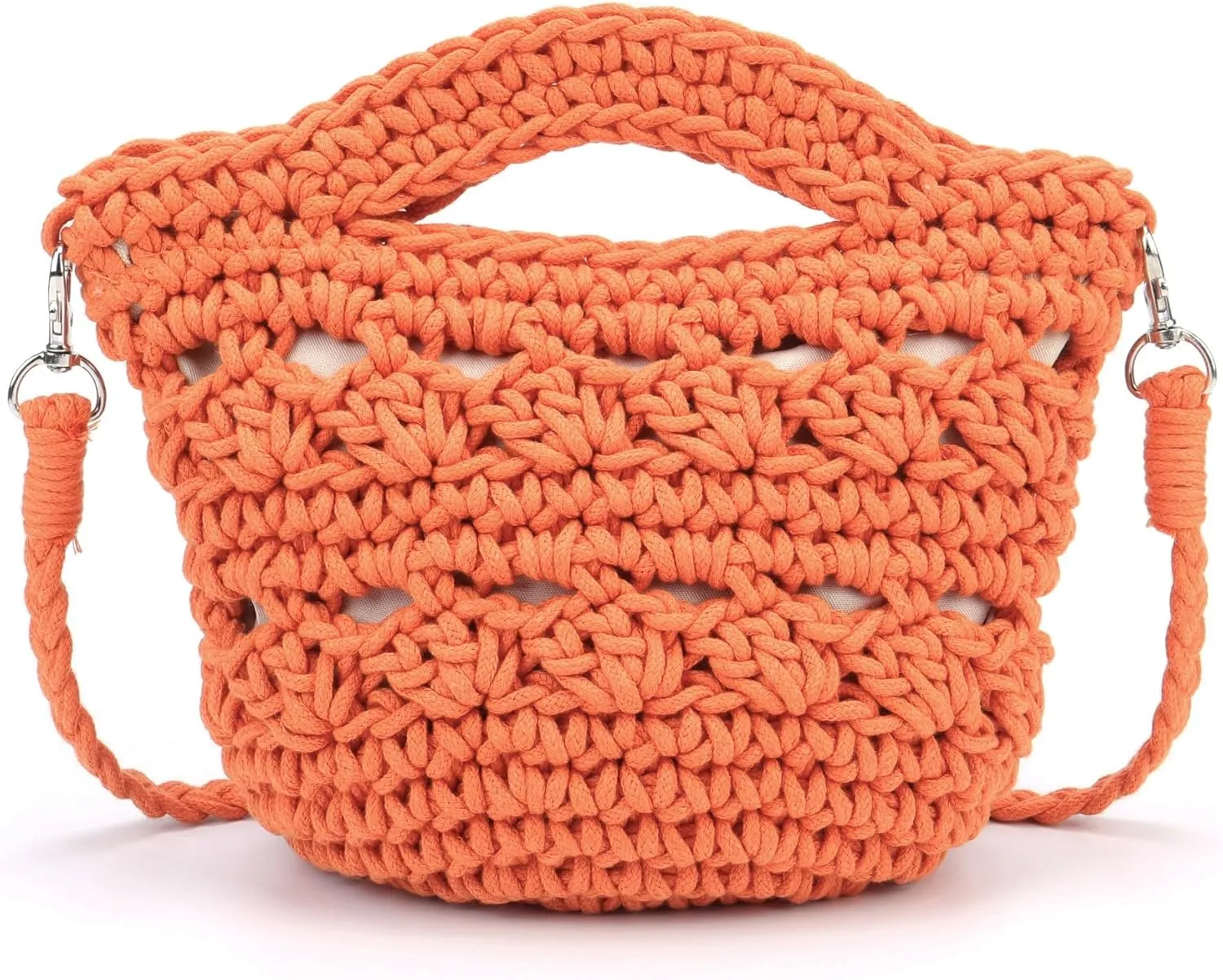 Ayliss Straw Crossbody Bag for Women Summer Knit Beach Bag Shoulder Handmade Crochet Crossbody Purse for Women Detachable