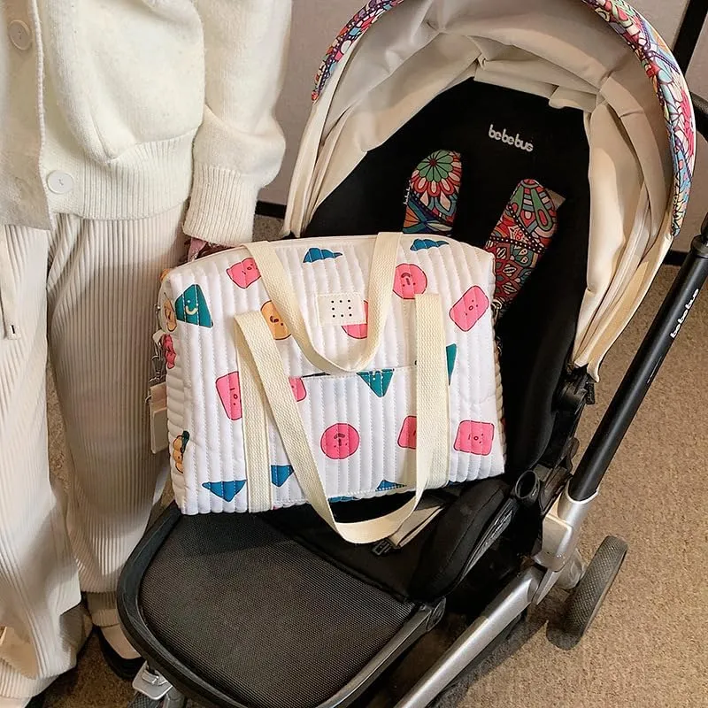 Baby Diaper Tote Bag Stroller Storage Bag Infant Carriages Diaper Organizer Pouches Handbag Embroidered Mommy Bag
