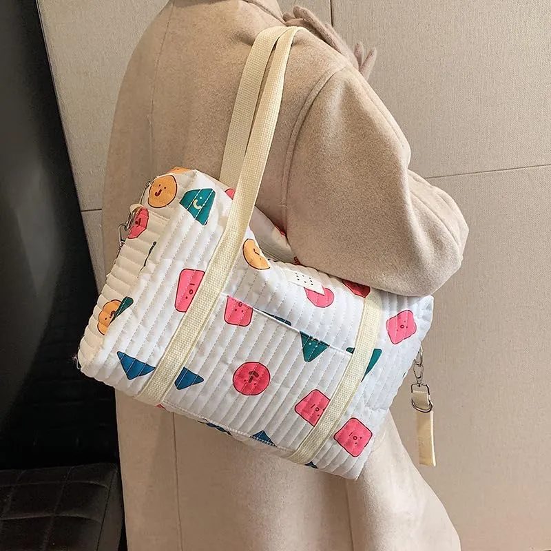 Baby Diaper Tote Bag Stroller Storage Bag Infant Carriages Diaper Organizer Pouches Handbag Embroidered Mommy Bag