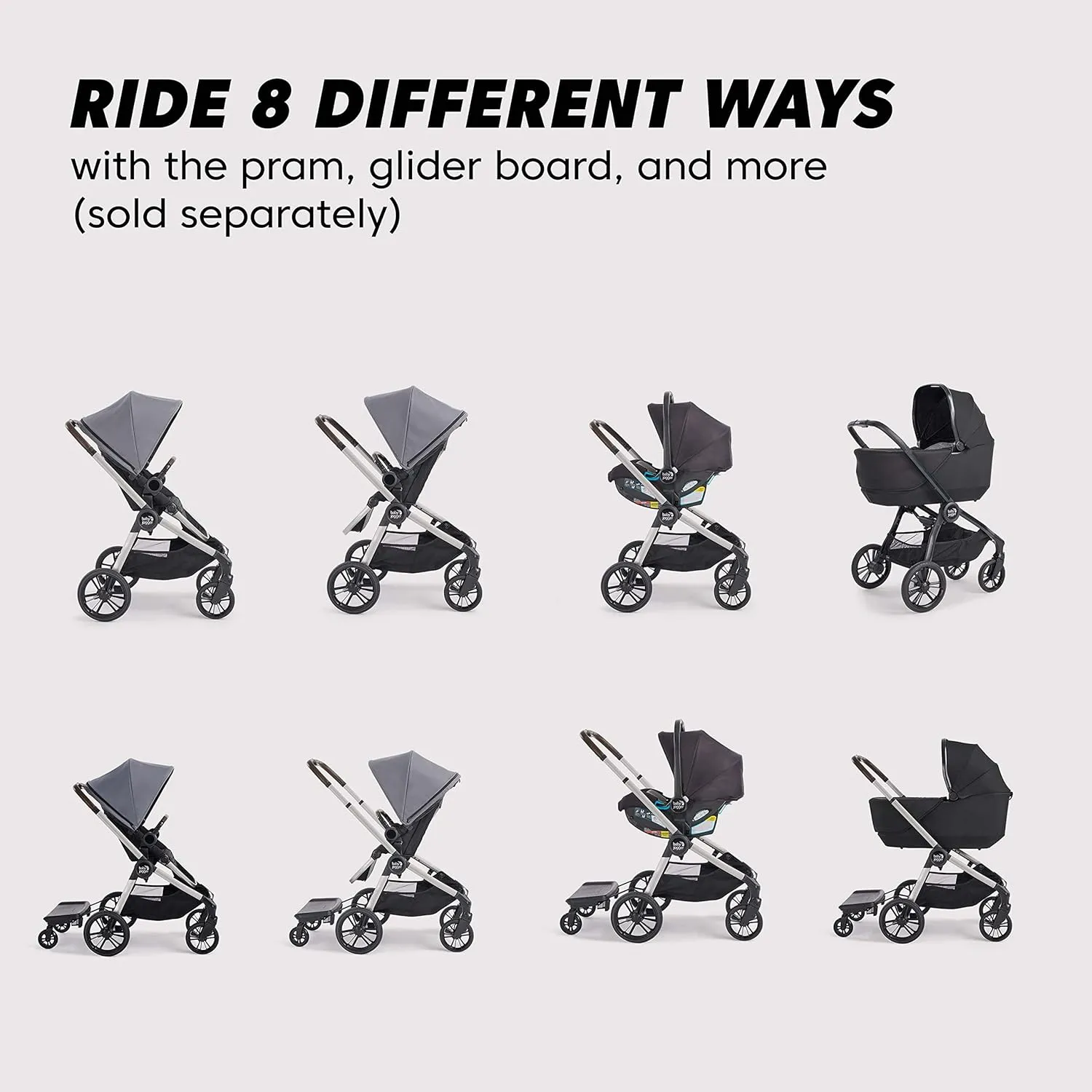 Baby Jogger® City Sights® Stroller - Convertible Stroller with Compact Fold, Dark Slate