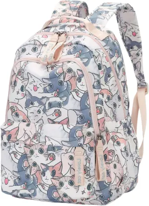 Backpacks for Girls Cute Cat Backpack Elementary School Backpack Students Bookbag for Girls