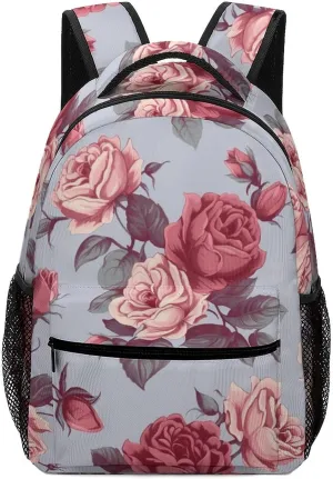 Backpacks Red Roses Floral Travel Bag Laptop Backpack Casual Daypack for Weekender Business Hiking