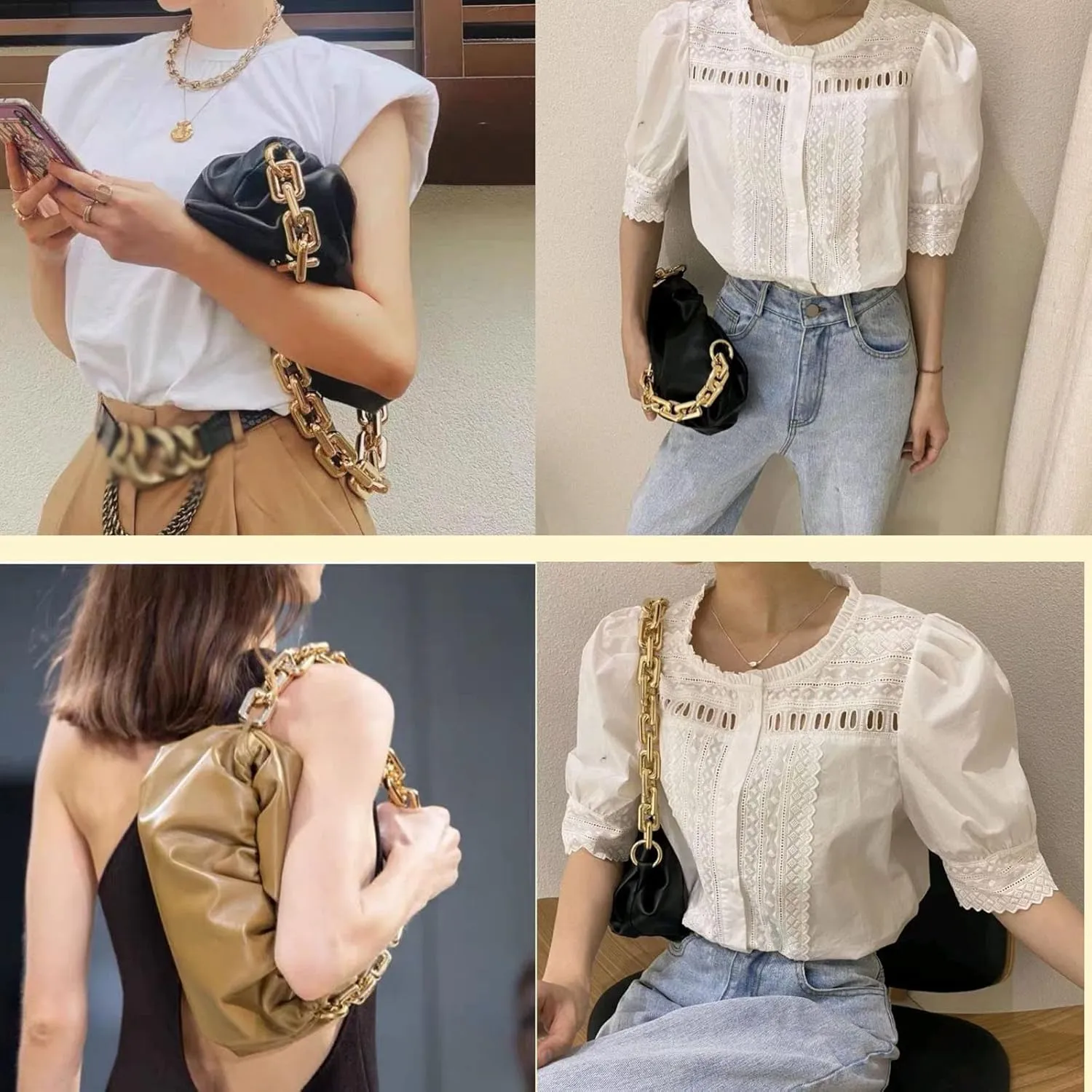 Bag Chain Acrylic Bag Strap Purse Bag Handle Shoulder Strap Replacement，Handbag Decoration Chain, Bag Accessories Charms