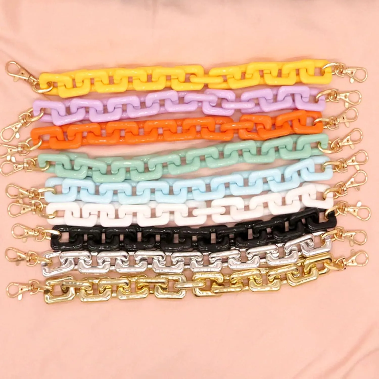 Bag Chain Acrylic Bag Strap Purse Bag Handle Shoulder Strap Replacement，Handbag Decoration Chain, Bag Accessories Charms