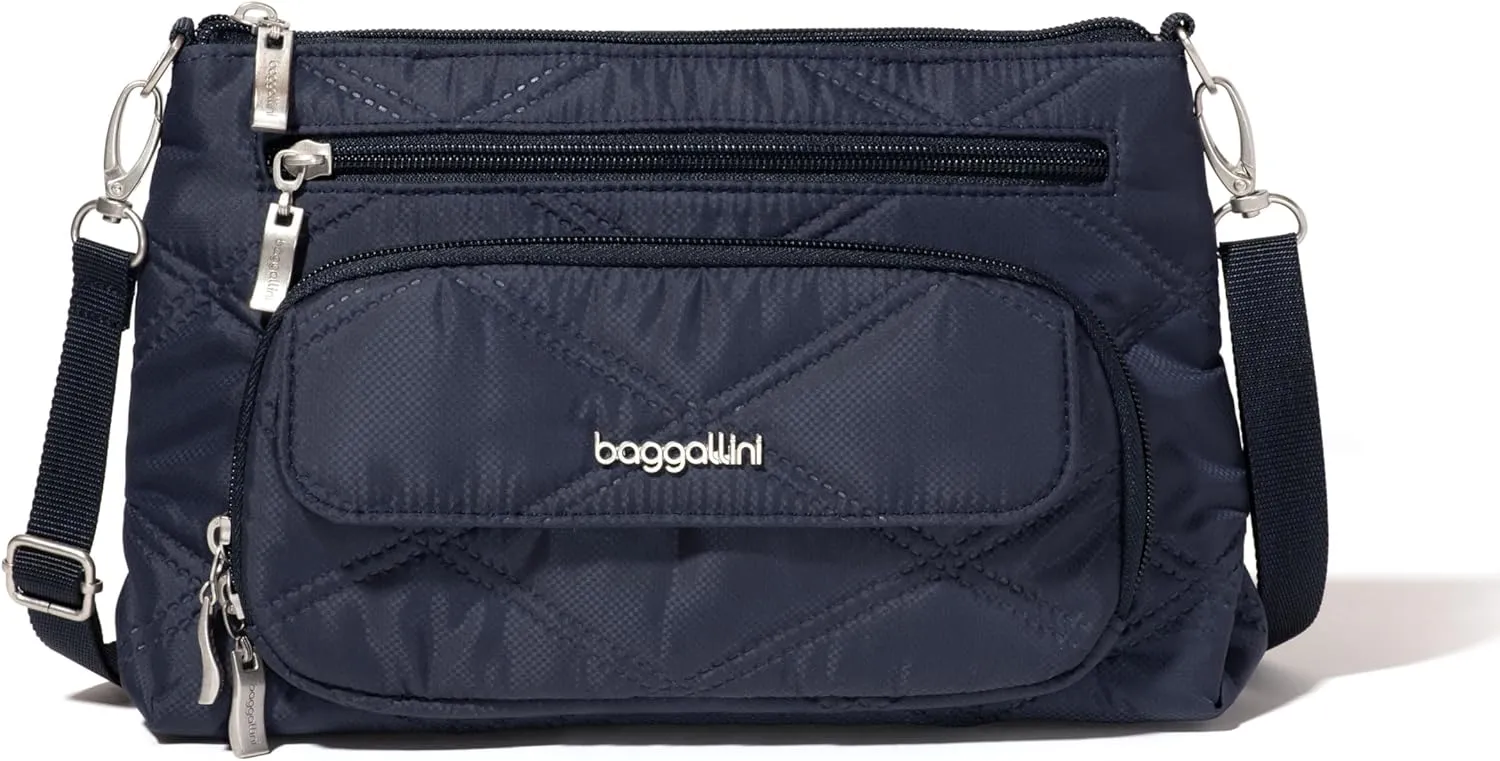 Baggallini Original Everyday 11x 7.5 Crossbody Bags for Women RFID Protected Lightweight Nylon Zippered Travel Purse