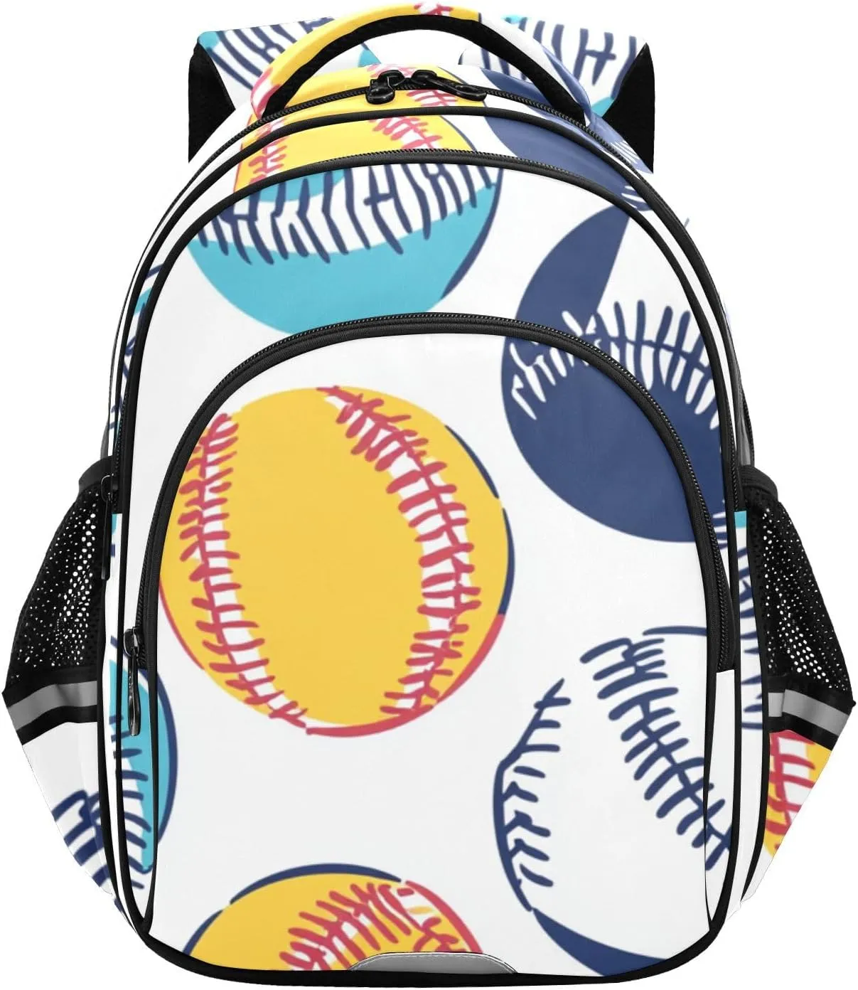 Baseballs Bright Colors Kids Backpacks for Girls Boys Elementary School Backpack Bookbag for School Travel Hiking Camping