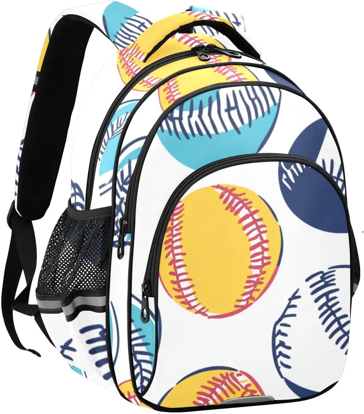 Baseballs Bright Colors Kids Backpacks for Girls Boys Elementary School Backpack Bookbag for School Travel Hiking Camping