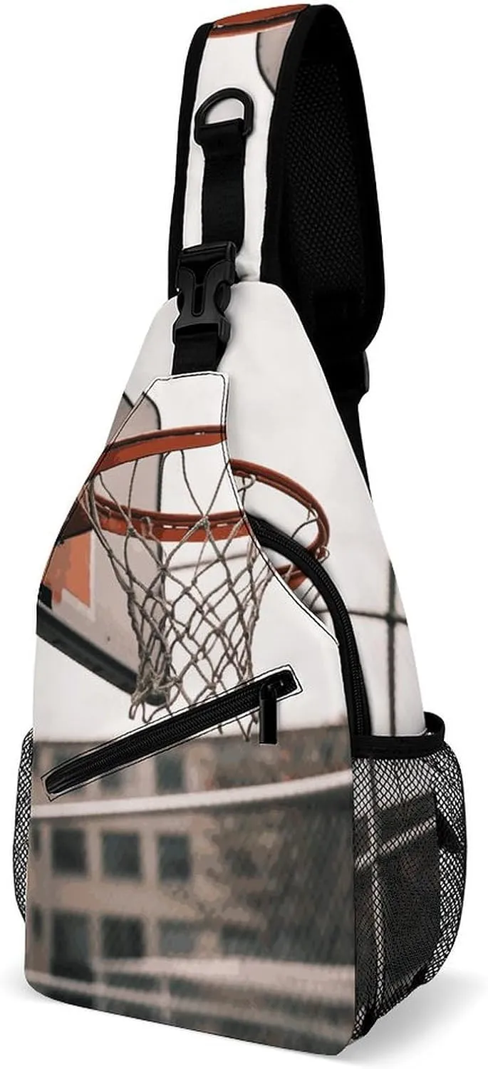 Basketball Shot Sling Bag for Men Women Waterproof Chest Bag Print Cross Chest Bag Diagonally Gym Sport Travel Hiking Daypack
