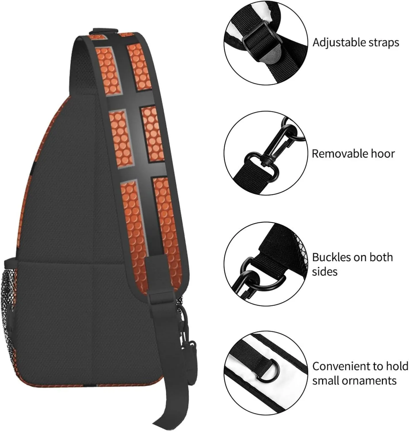 Basketball Sling Backpack - Crossbody Shoulder Bag for Men & Women