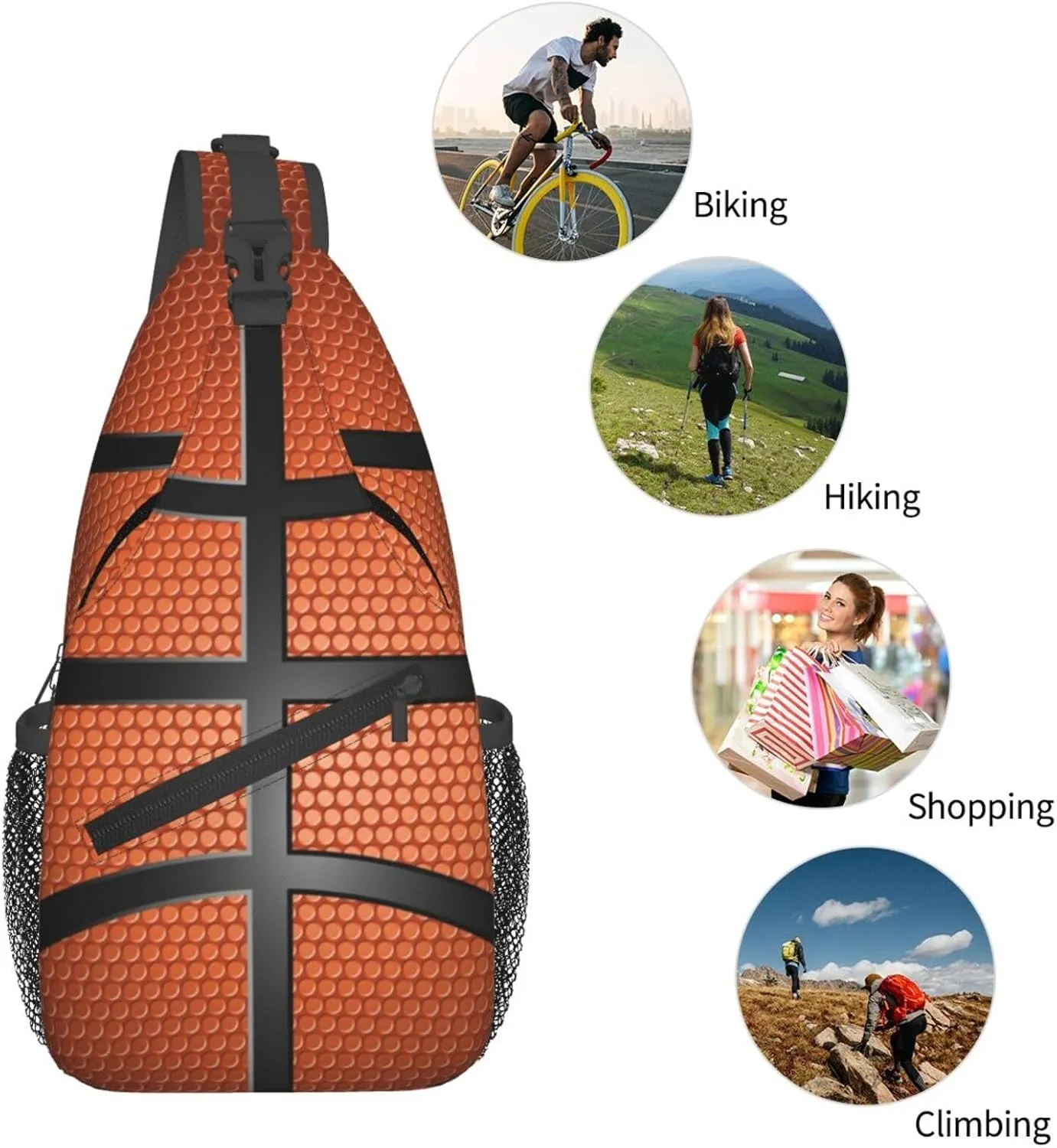 Basketball Sling Backpack - Crossbody Shoulder Bag for Men & Women