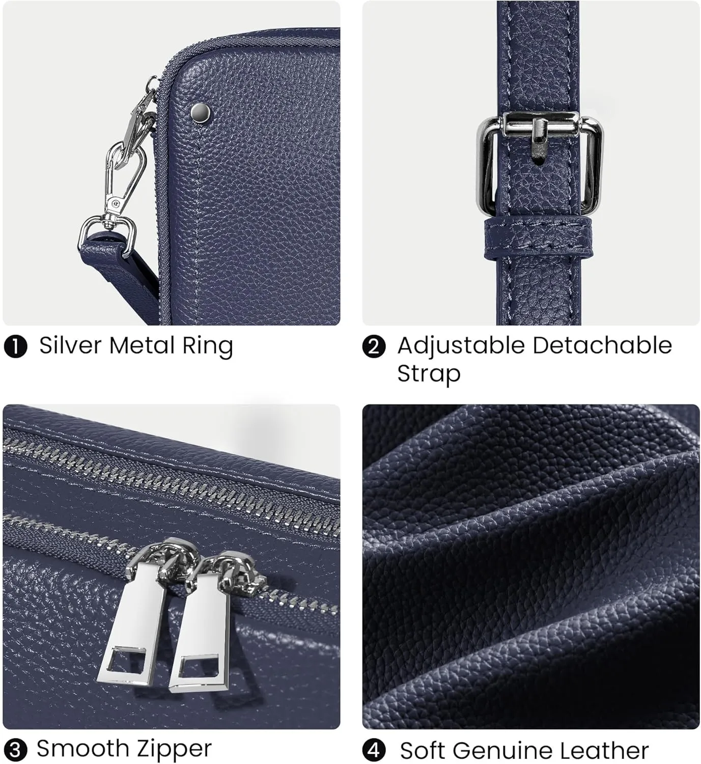 befen Genuine Leather Crossbody Bags for Women, Purses with Built in RFID Wallet Woman Camera Shoulder Bag Handbags