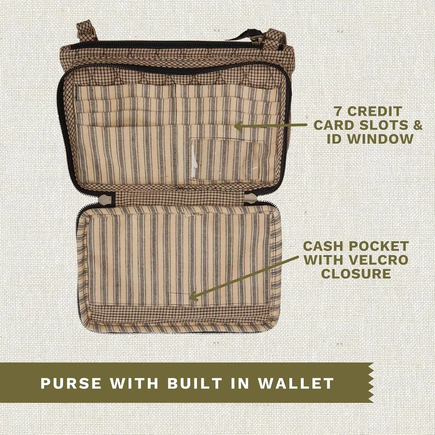 Bella Taylor Essentials Crossbody Purse with Built In Wallet