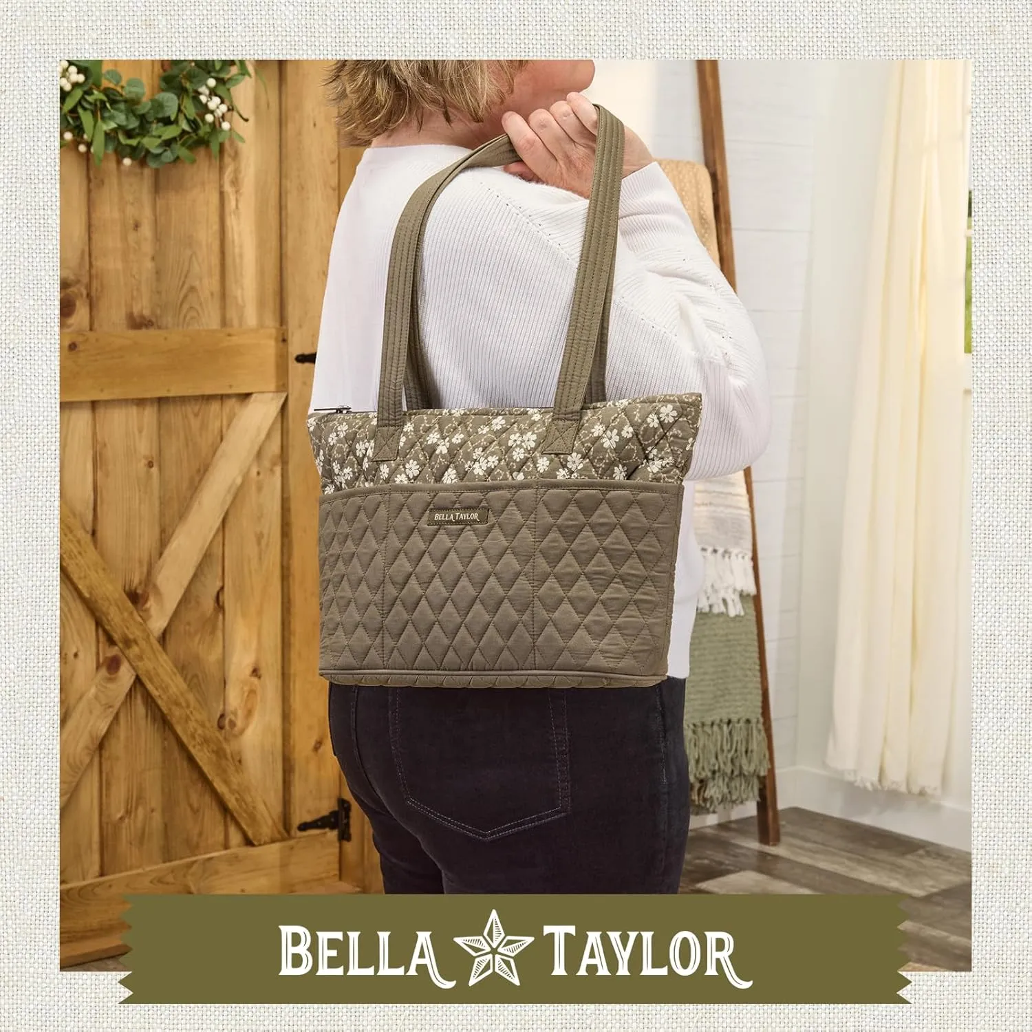 Bella Taylor Small Tote | Lightweight Quilted Fabric Purses for Women