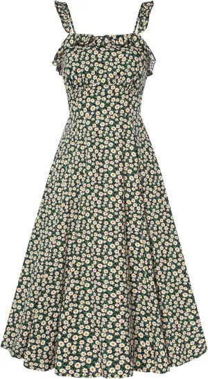 Belle Poque Women's 2025 Summer Sundresses Square Neck A Line Midi Boho Beach Floral Dress