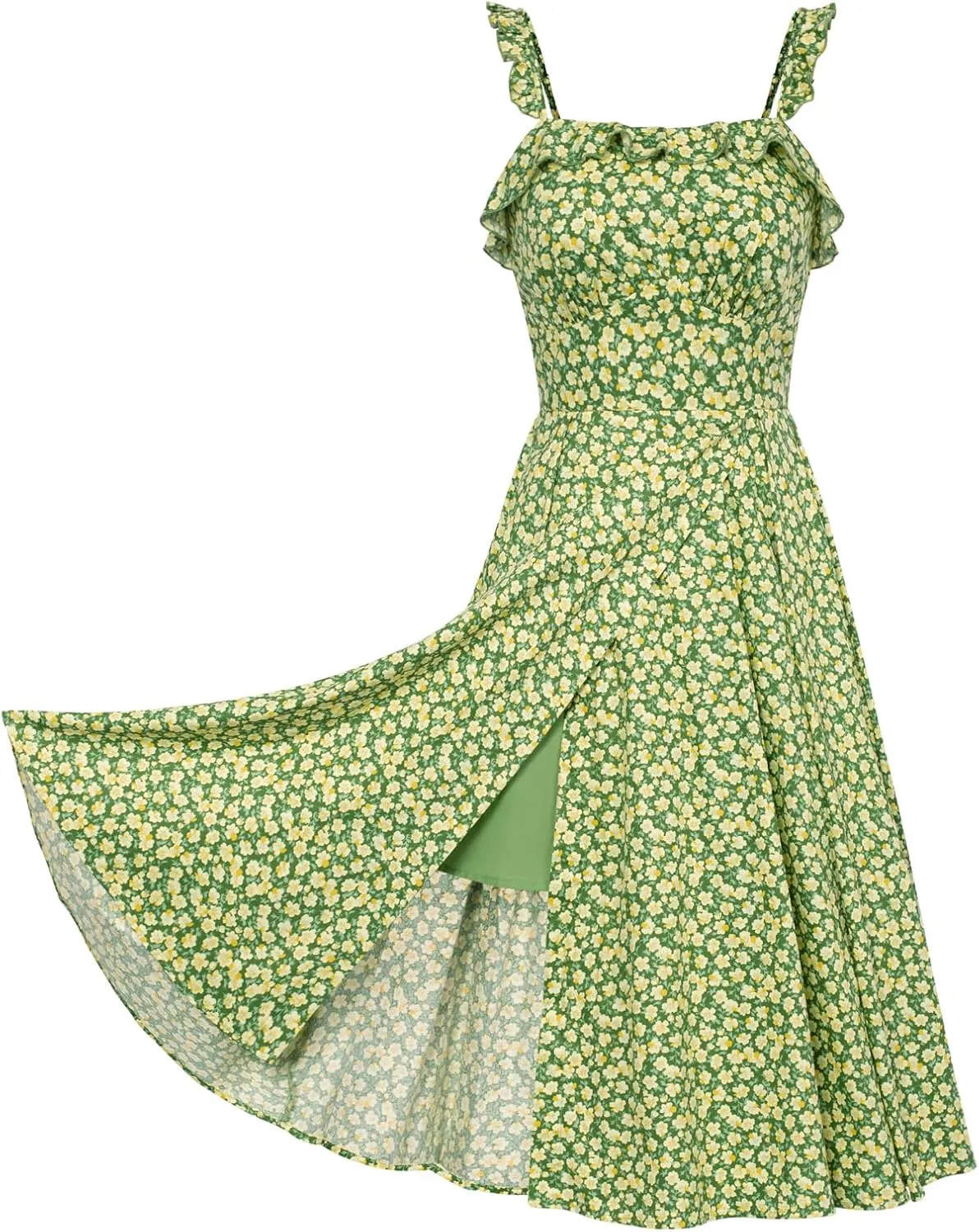 Belle Poque Women's 2025 Summer Sundresses Square Neck A Line Midi Boho Beach Floral Dress