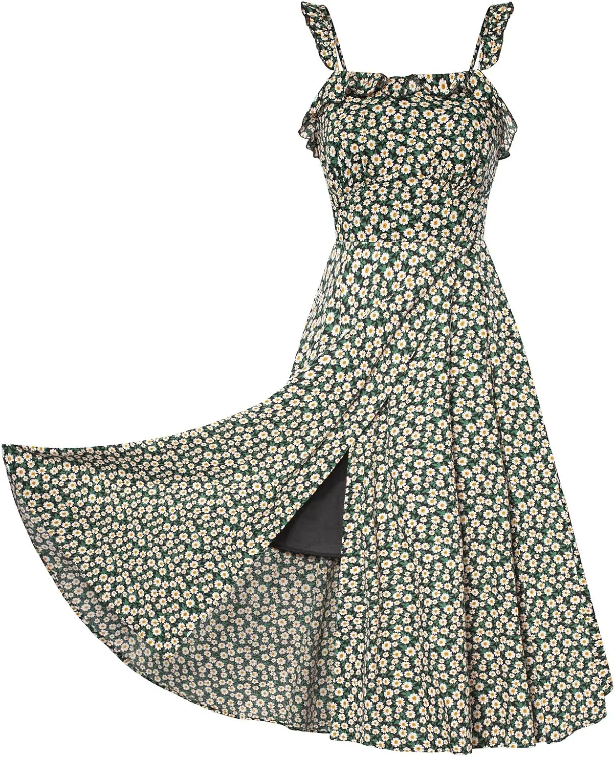 Belle Poque Women's 2025 Summer Sundresses Square Neck A Line Midi Boho Beach Floral Dress