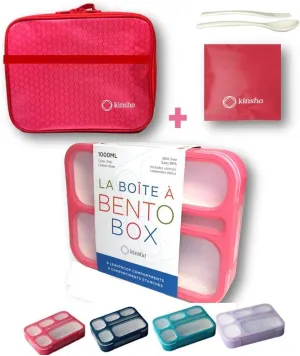 Bento Box with Lunch Bag and Ice Pack Set | Snack Containers Boxes for Kids Girls Adults | 6 Compartments Leakproof Portion Container Boxes Insulated Bags for School Lunches, BPA Free, Pink