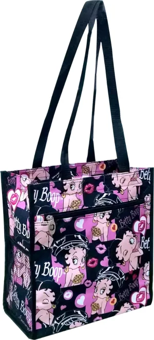 Betty Boop black canvas casual tote bag shopping purse