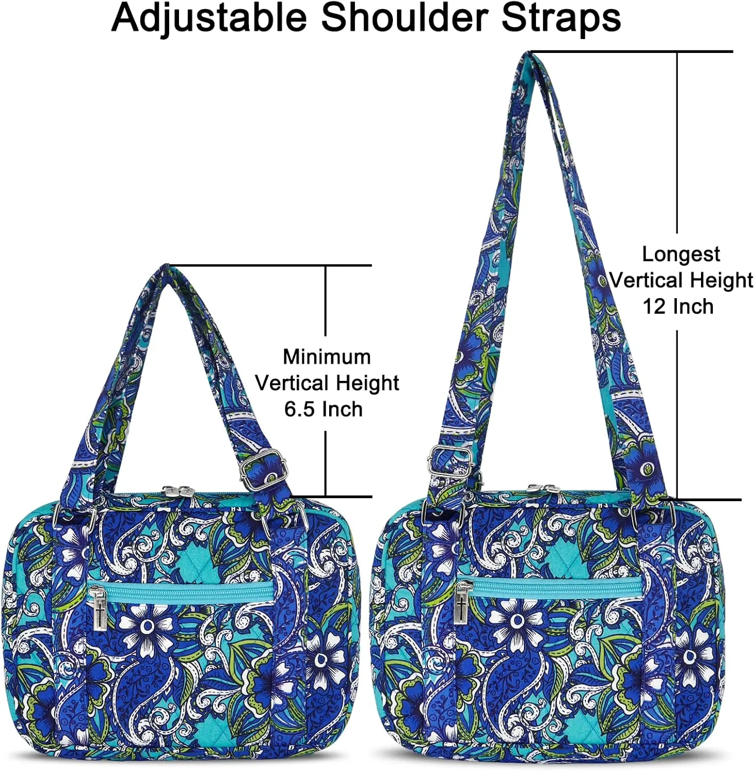 Bible Cover for Women with Adjustable Straps, Extra Large Study Bible Carrying Case Bag with Zip Pocket, 11.3x8.3x2.7 Inches