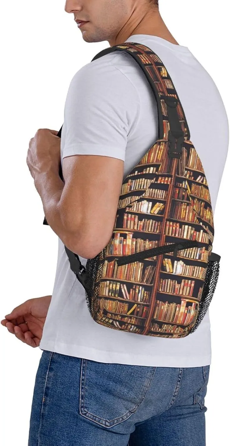 Bibliophile Chest Sling Bag Crossbody Shoulder Backpack Bag Gym Cycling Travel Hiking Daypack Cross Bag