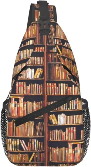 Bibliophile Chest Sling Bag Crossbody Shoulder Backpack Bag Gym Cycling Travel Hiking Daypack Cross Bag