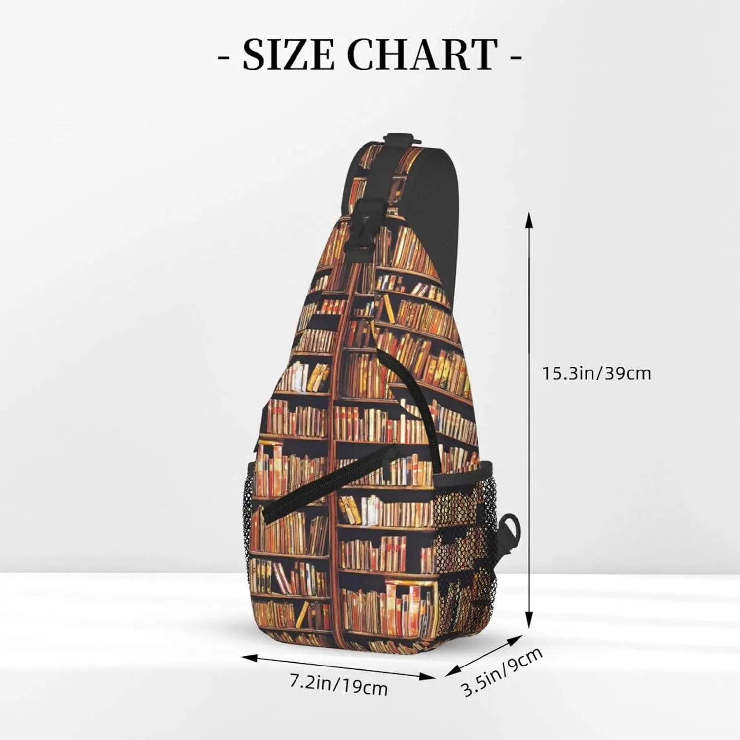 Bibliophile Chest Sling Bag Crossbody Shoulder Backpack Bag Gym Cycling Travel Hiking Daypack Cross Bag