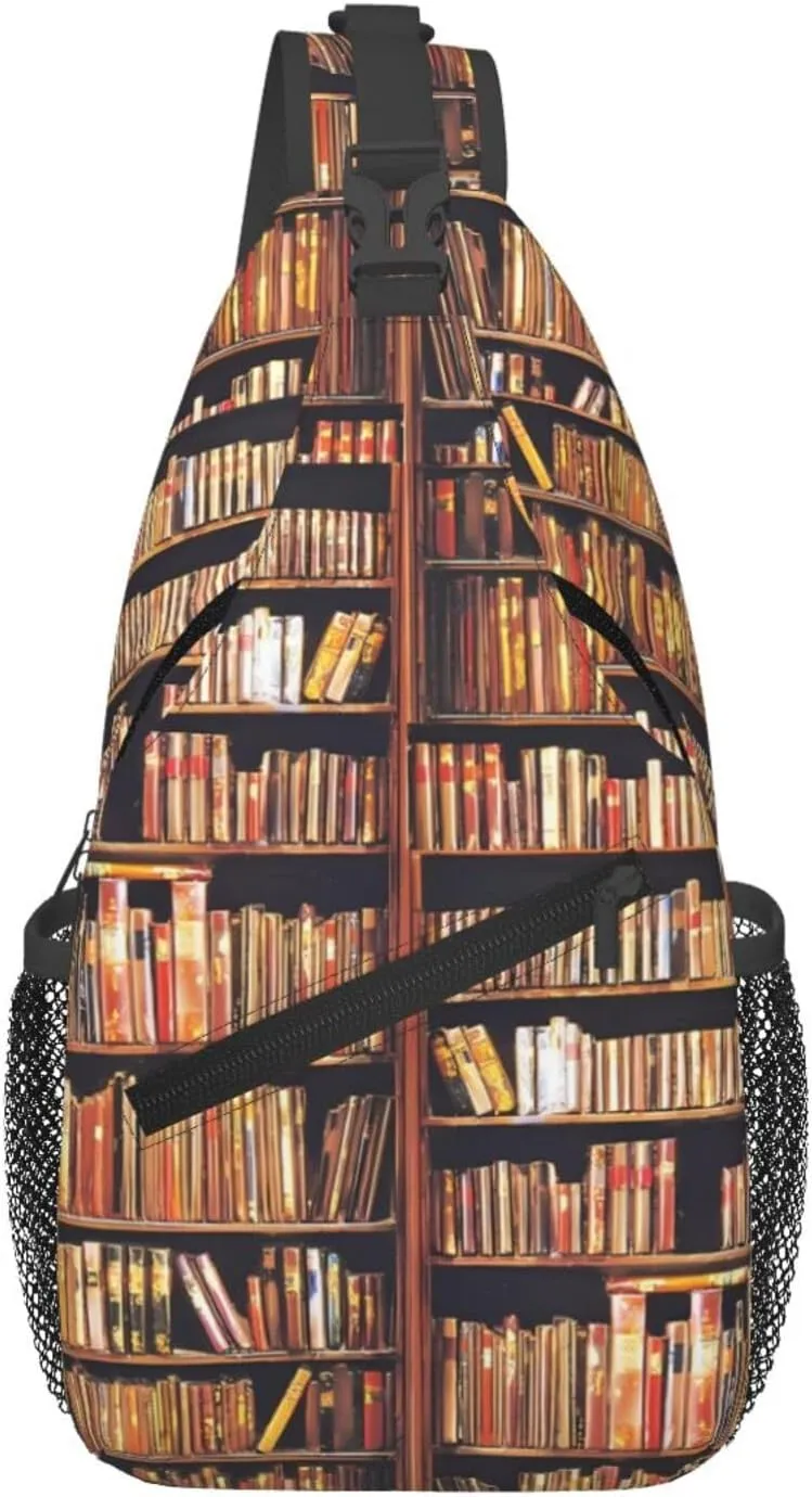 Bibliophile Chest Sling Bag Crossbody Shoulder Backpack Bag Gym Cycling Travel Hiking Daypack Cross Bag