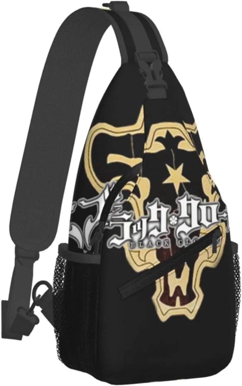 Bl-ack Clover Crossbody Bag Sling Shoulder Bag for Outdoor Travel Sports Camping Hiking Shoulder Bags