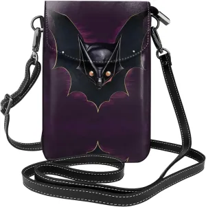 Black Ghost Bat Printed Women's Crossbody Phone Bag - Perfect for Travel and Shopping