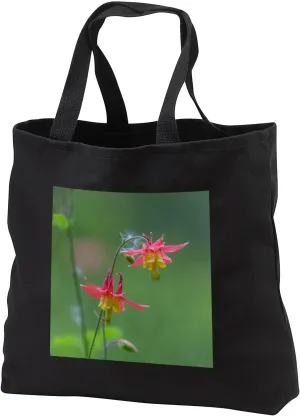 Black Tote Bag 14w x 14h x 3d - Canada, British Columbia. Sitka columbine flower. Flowers