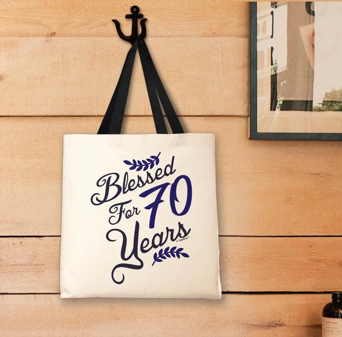 Blessed For 100 90 80 or 70 Years Small Canvas Tote Bag
