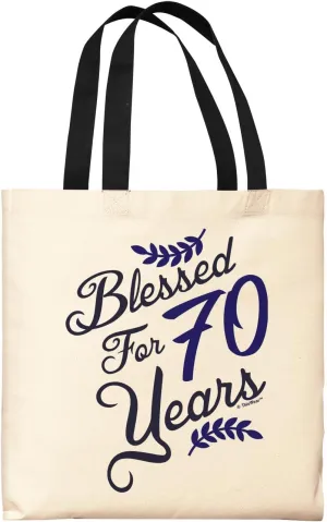 Blessed For 100 90 80 or 70 Years Small Canvas Tote Bag