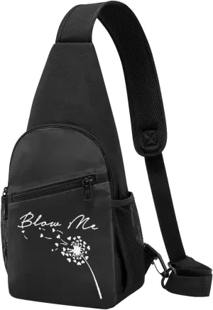 Blow Me Dandelion Sling Bag Crossbody Backpack Shoulder Casual Daypack Bags for Men Women