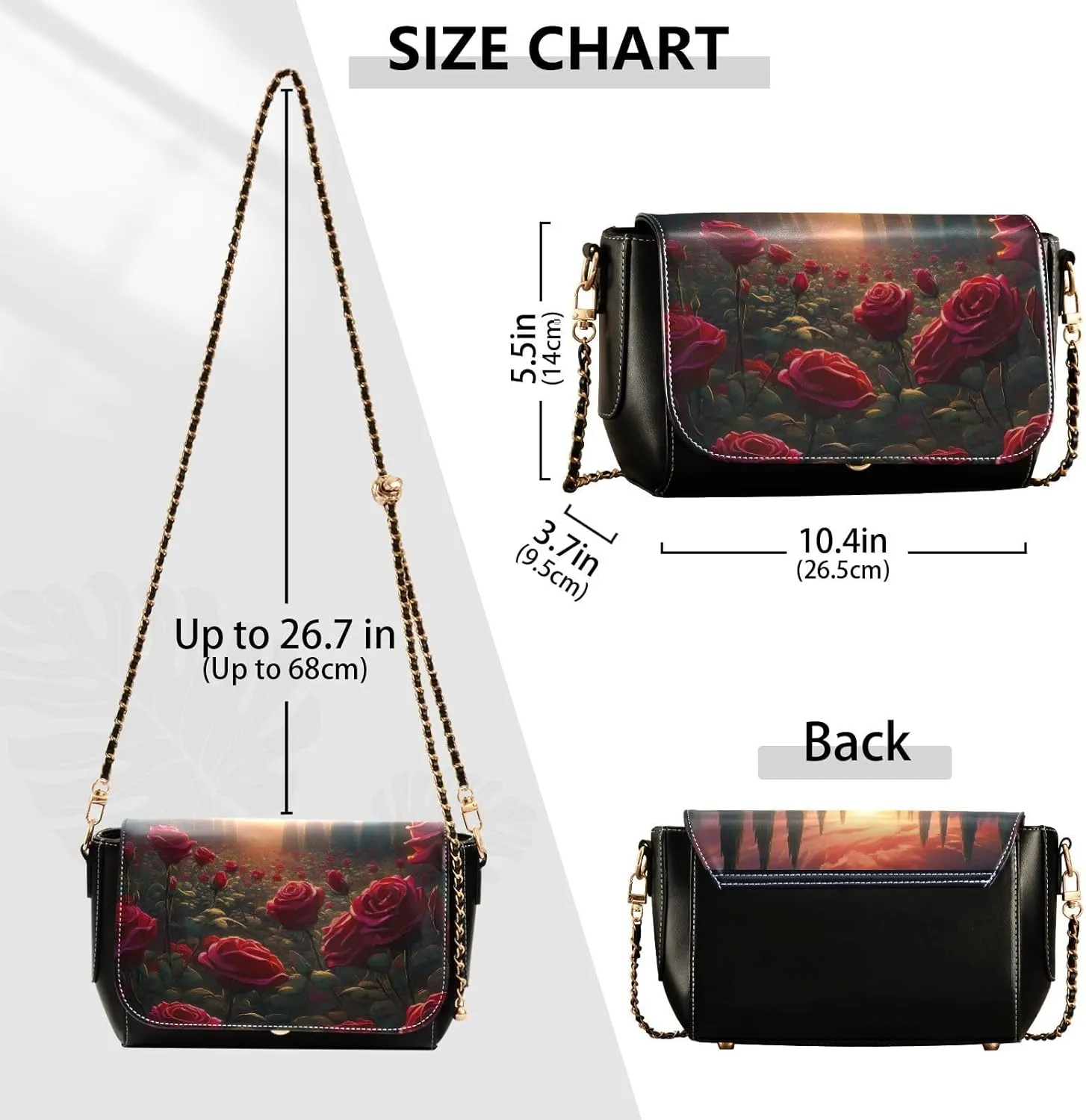 Blue and Pink Watercolor Women's Shoulder Bag, Womens Crossbody Bag Leather, Cross Body Leather Bags for Women
