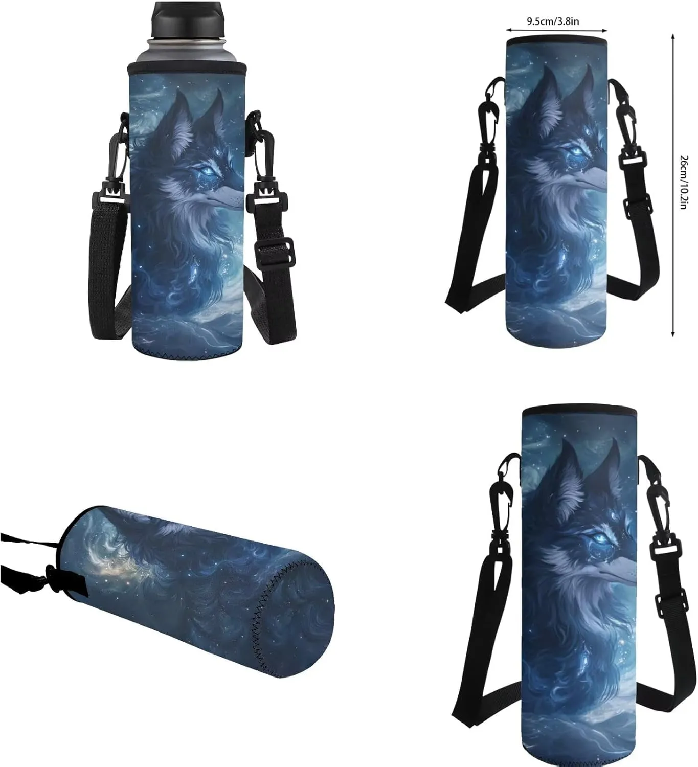 Blue Wolf Backpack for Boys Kids BookBag with Lunch Box Set of 4 Kids School Bag with Water Bottle Sleeve and Pencil Case 17 inch Lightweight Elementary School Backpacks for Boys