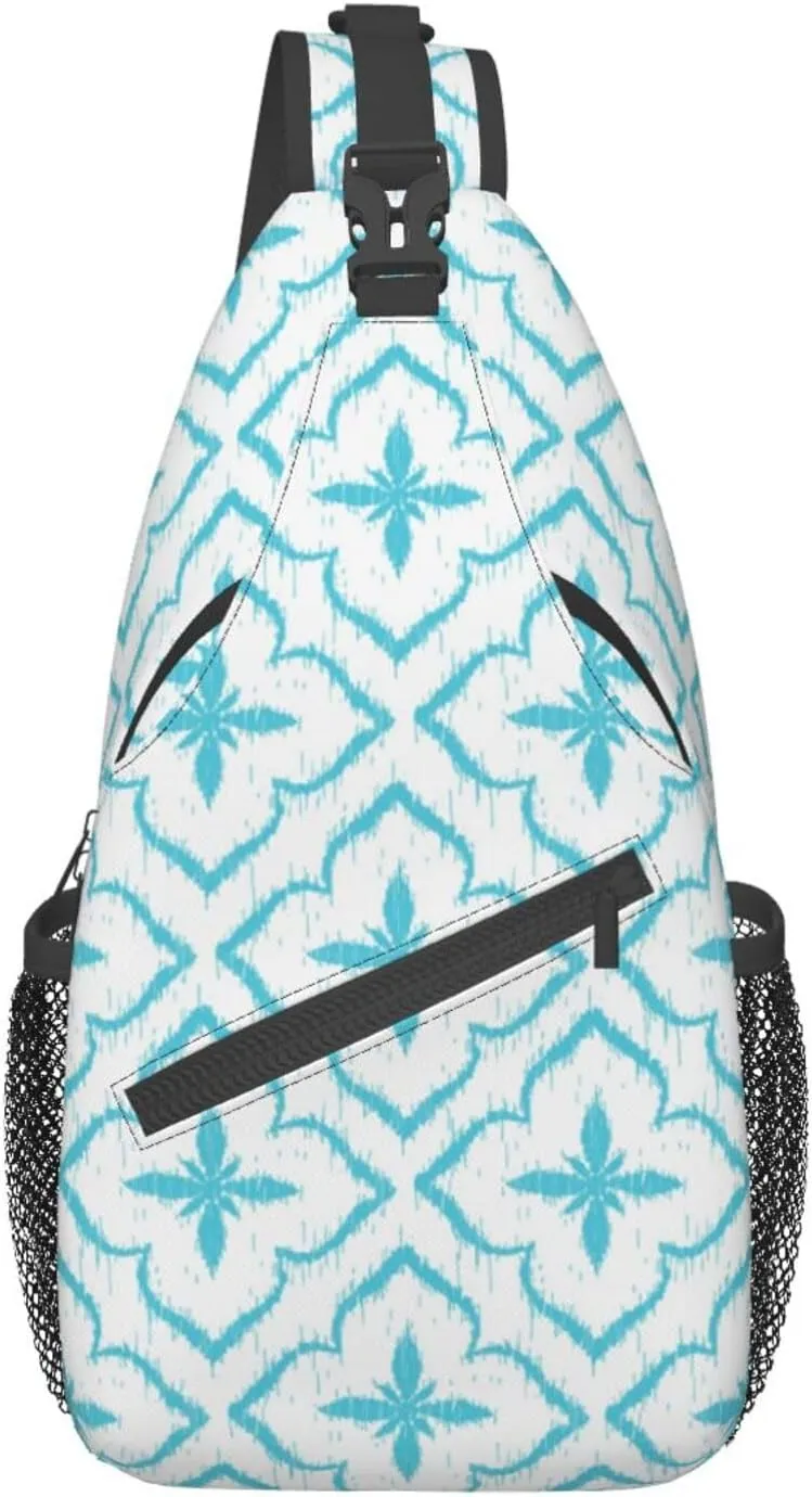Boho Indian Tribal Ethnic Small Sling Bag for Women Men Crossbody Backpack Cycling Hiking Daypack Chest Shoulder Bag with Adjustable Strap