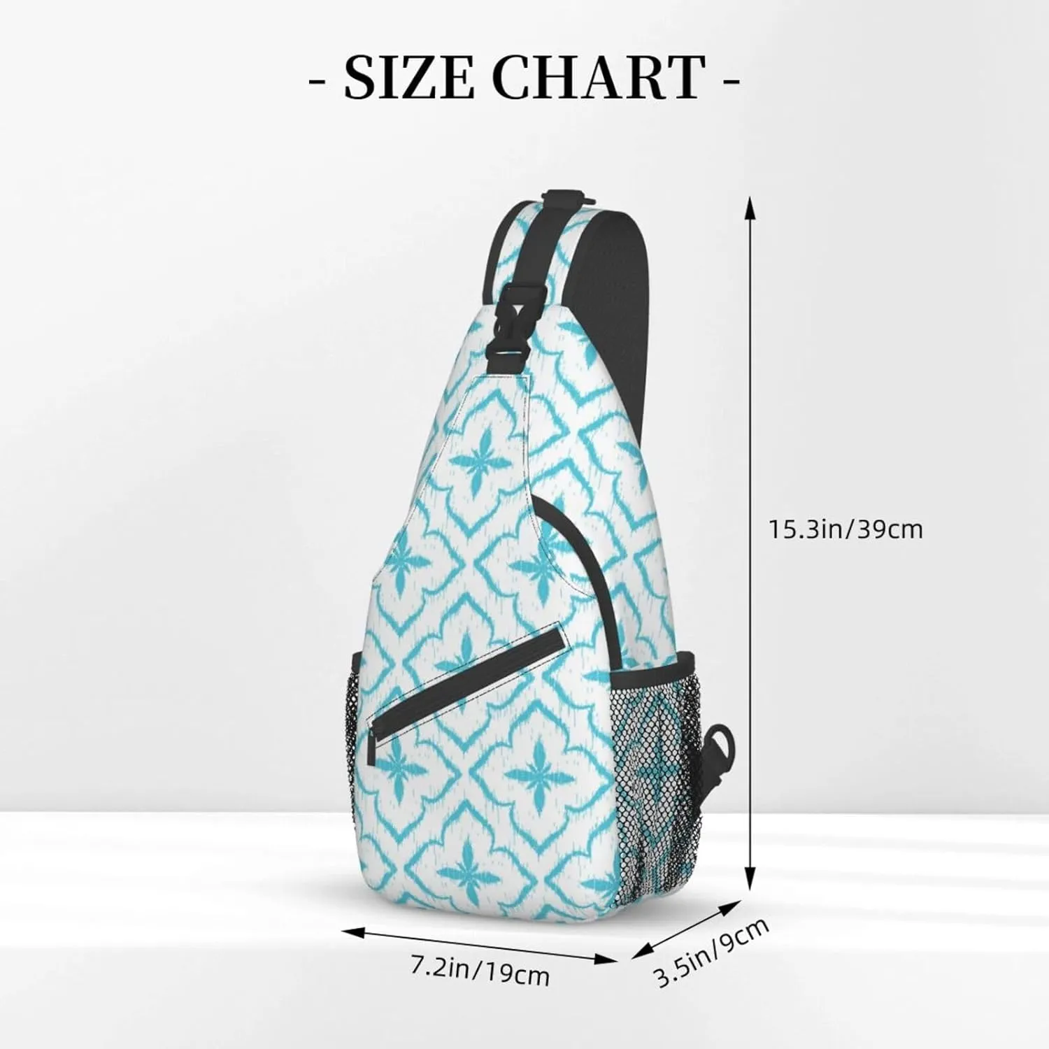 Boho Indian Tribal Ethnic Small Sling Bag for Women Men Crossbody Backpack Cycling Hiking Daypack Chest Shoulder Bag with Adjustable Strap