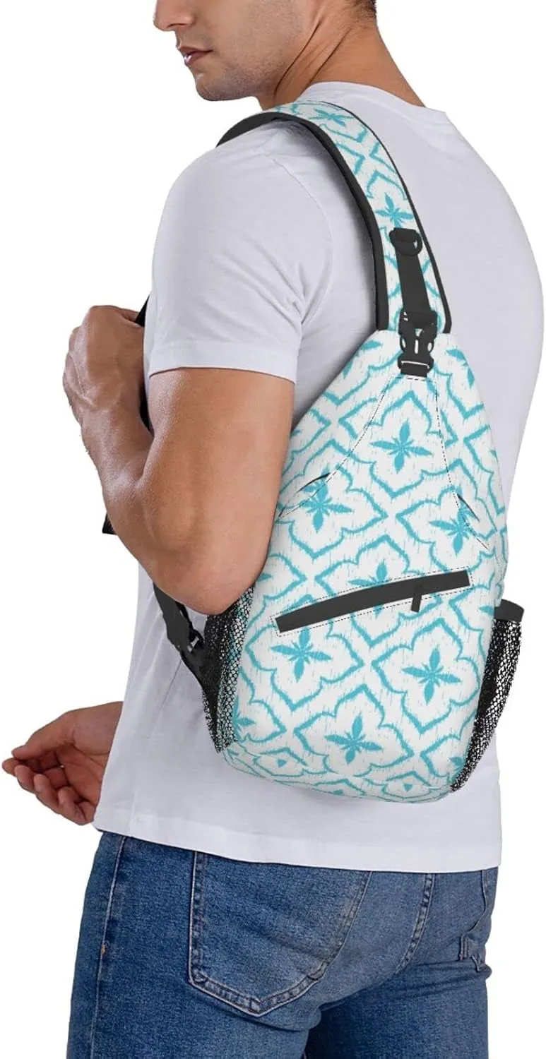 Boho Indian Tribal Ethnic Small Sling Bag for Women Men Crossbody Backpack Cycling Hiking Daypack Chest Shoulder Bag with Adjustable Strap