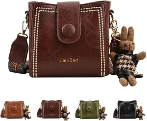 Bootara Bucket Bag Bootara Women's Vintage Bunny Charm Bucket Bag Adjustable Convertible Shoulder Crossbody 2025 New